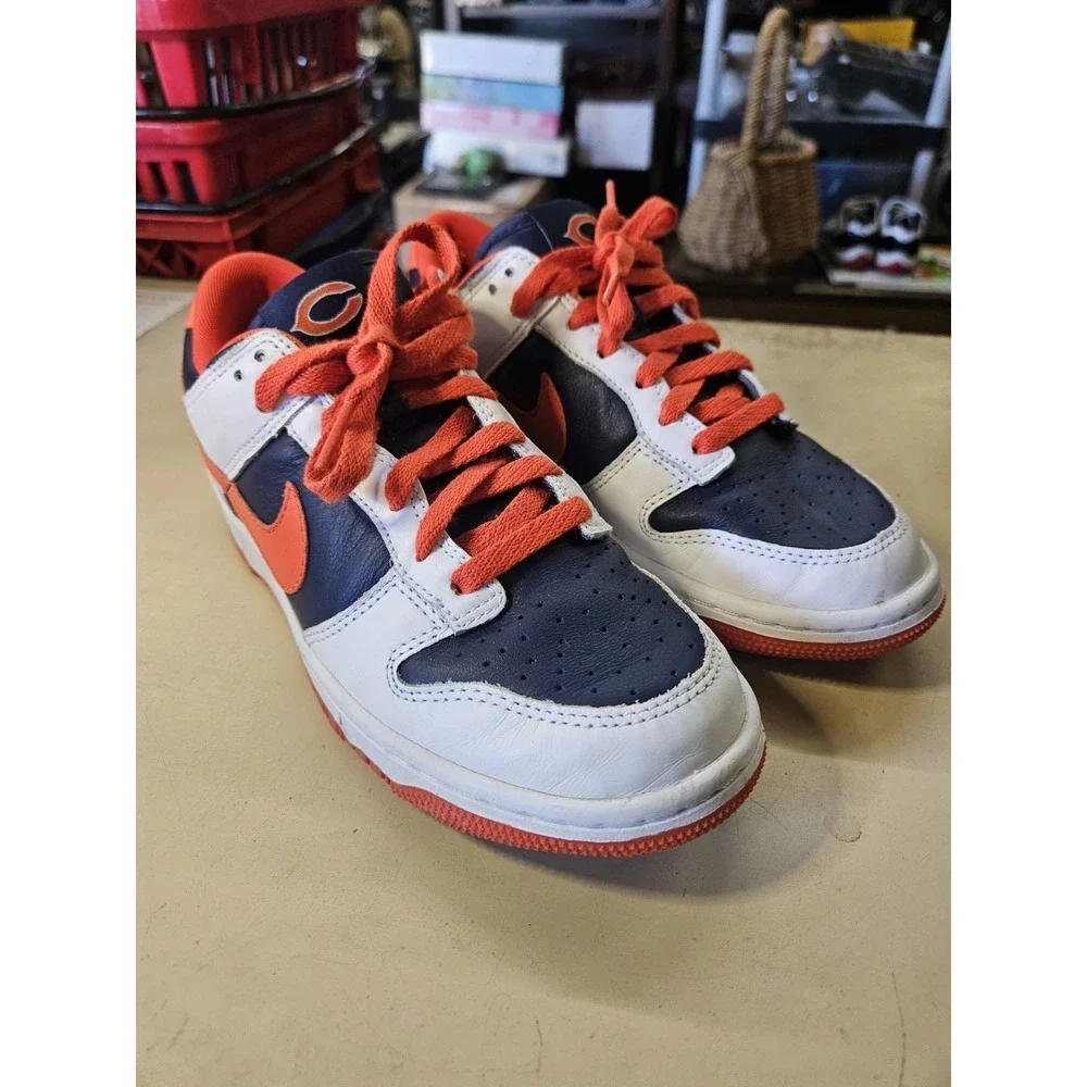 NIKEID BEARS THEME Sz 7.5 Lace-Up Athletic Colorblock Sneakers Blue White Orange